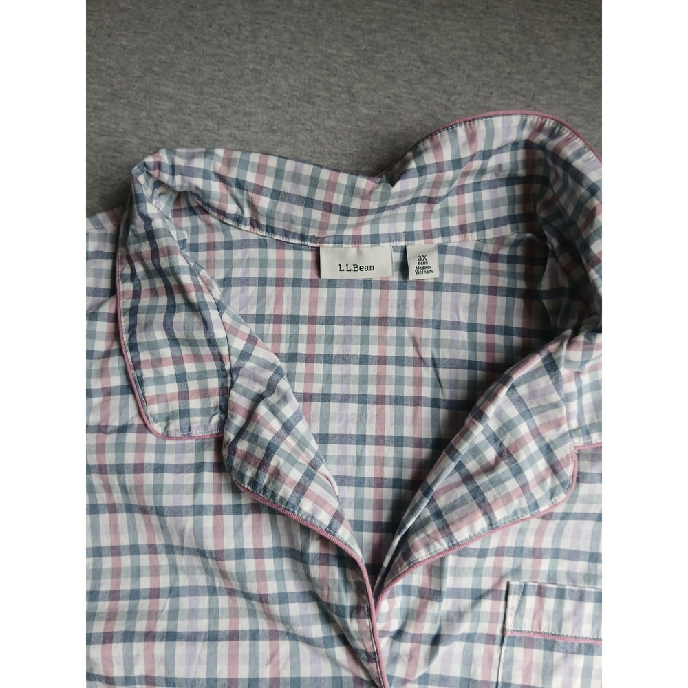 LL Bean Pajama Set 3x Womens Pull On Short Notch Collar Comfort Lounge Sleep - Picture 5 of 16
